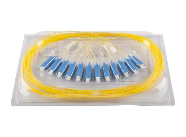 Pigtail SC/UPC 1,5 meter 12-pack blister G.657.A1, 900µm tight buffer, Yellow 