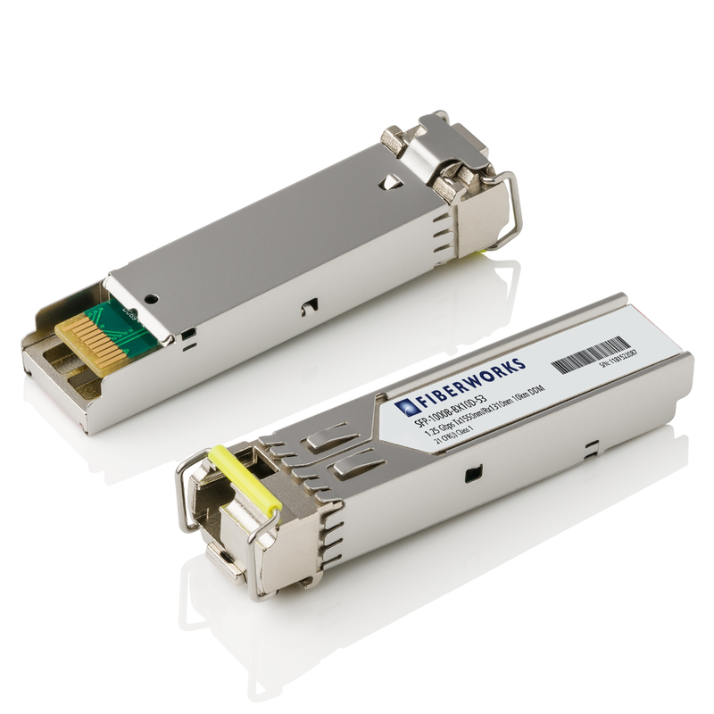 SFP BiDi, 1.25 Gbps GigE, DDM, SM, 10km TX/RX=1550/1310nm, 11dB, LC -  Fiberworks