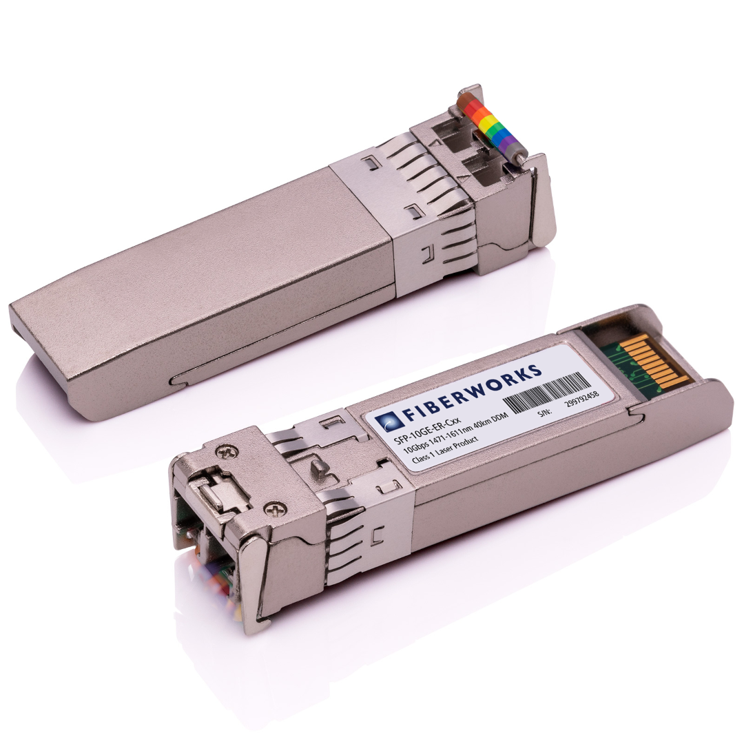 SFP-10GE-ER-Cxx Fiberworks AS  SFP+, 10GBase-LR, DDM, 40km CWDM 1471nm-1611nm, 15dB, SM