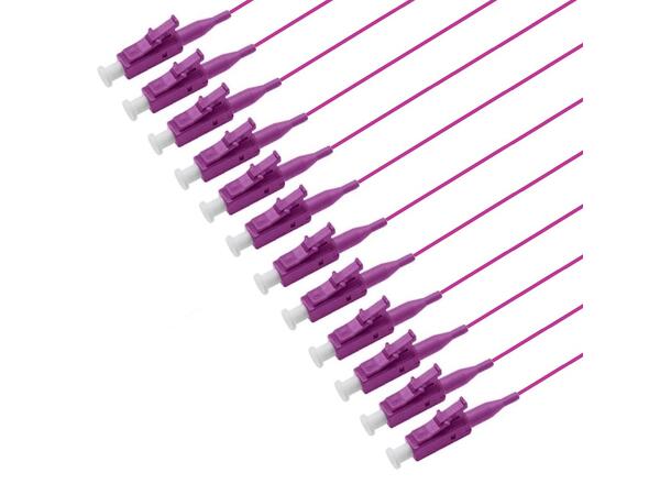 Pigtail MM LC/PC 1,5 m, 12-pack blister OM4 BIF, 900µm tight buffer, Magenta 